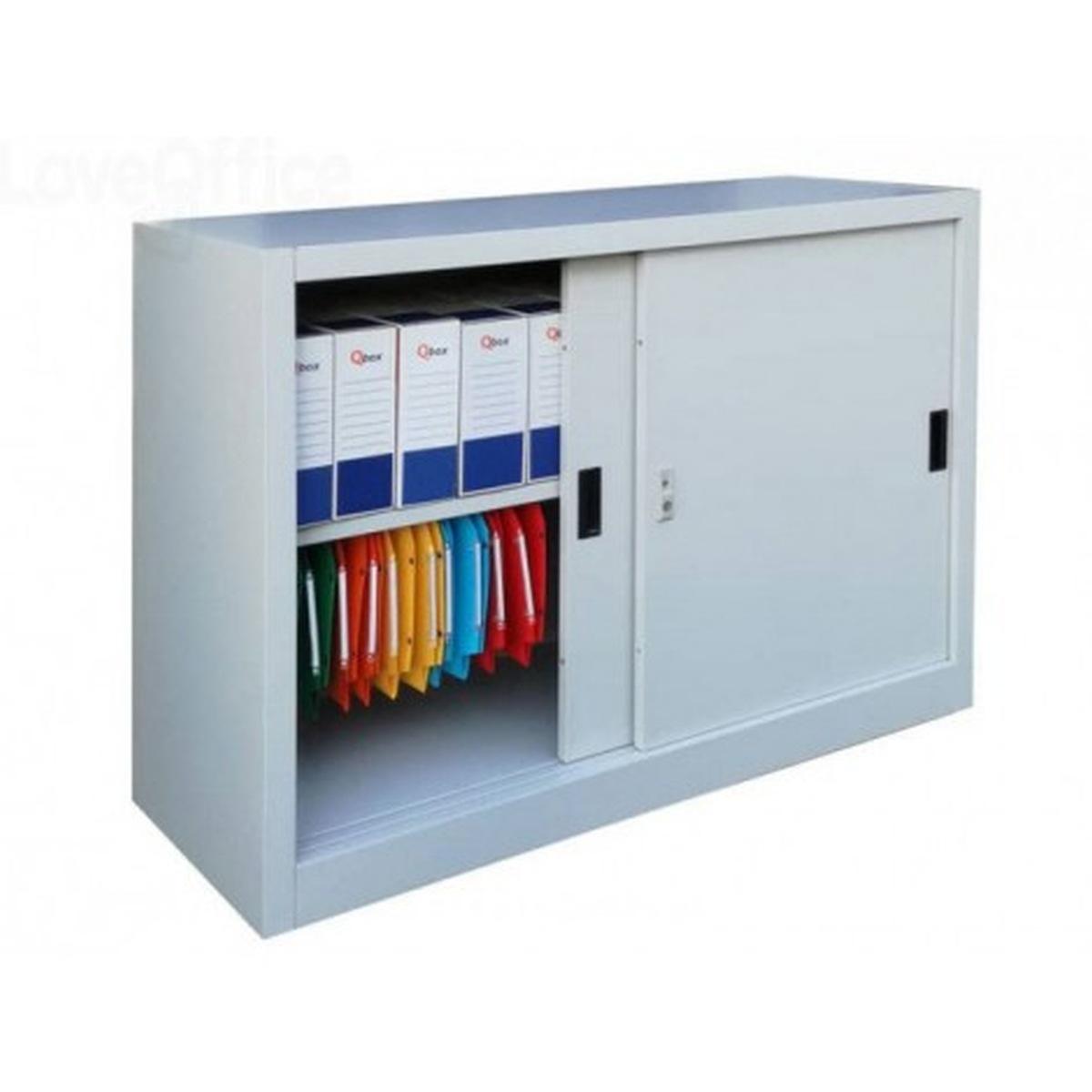 Armadio in metallo a porte scorrevoli - 120 x 45 x 90 cm