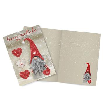 Biglietto di natale con particolari glitterati - 11,5 x 17 cm