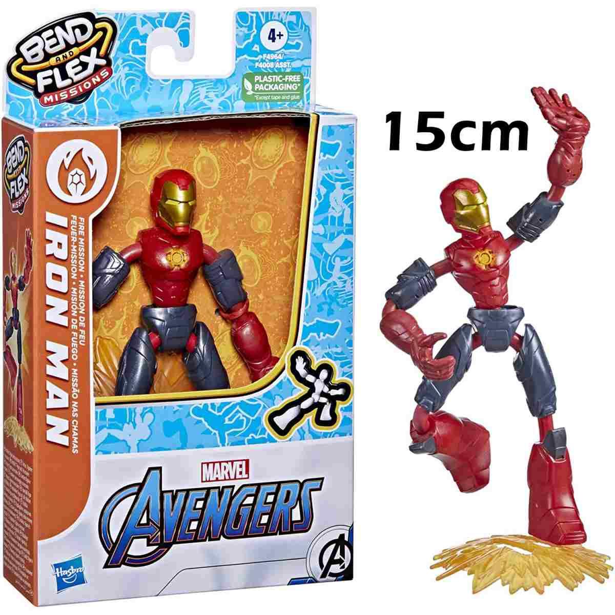 Personaggi bend and flex iron man fire mission avengers