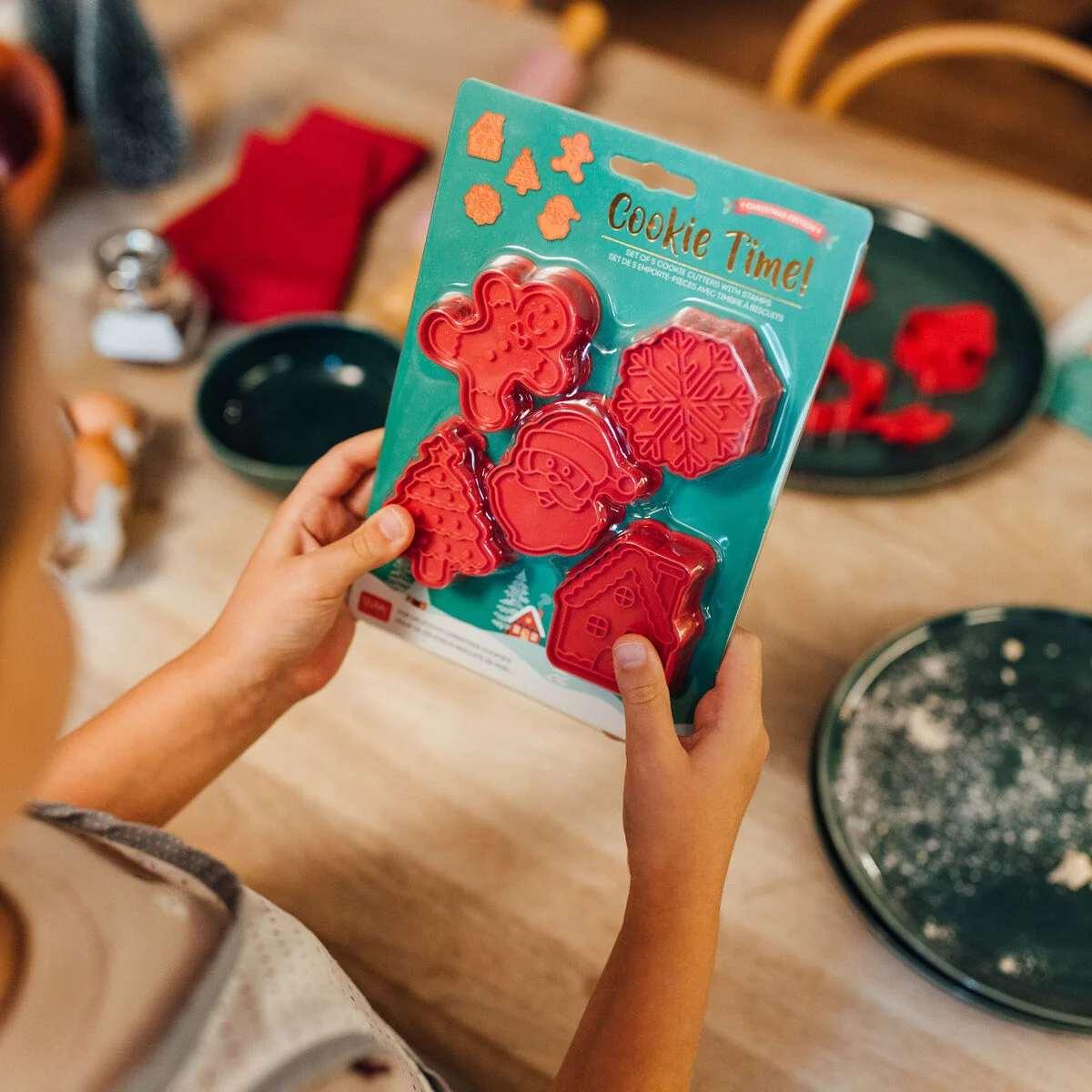 Legami - 5 cookie cutters with stamps - cookie time! - christmas