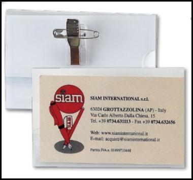 Siam portanome in pvc con clip - 6 x 9 cm