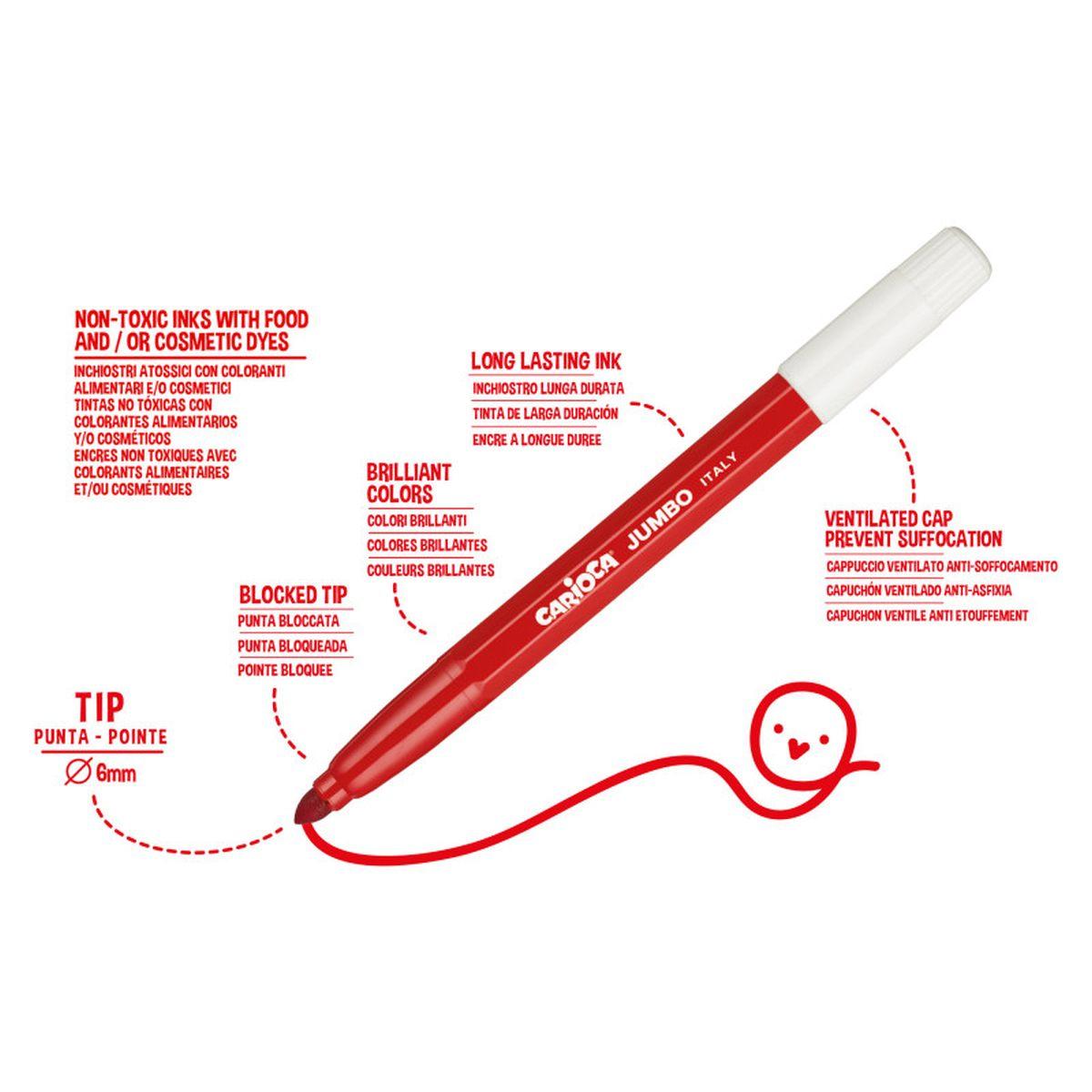 Pennarelli punta maxi jumbo barottolo - 50 pz