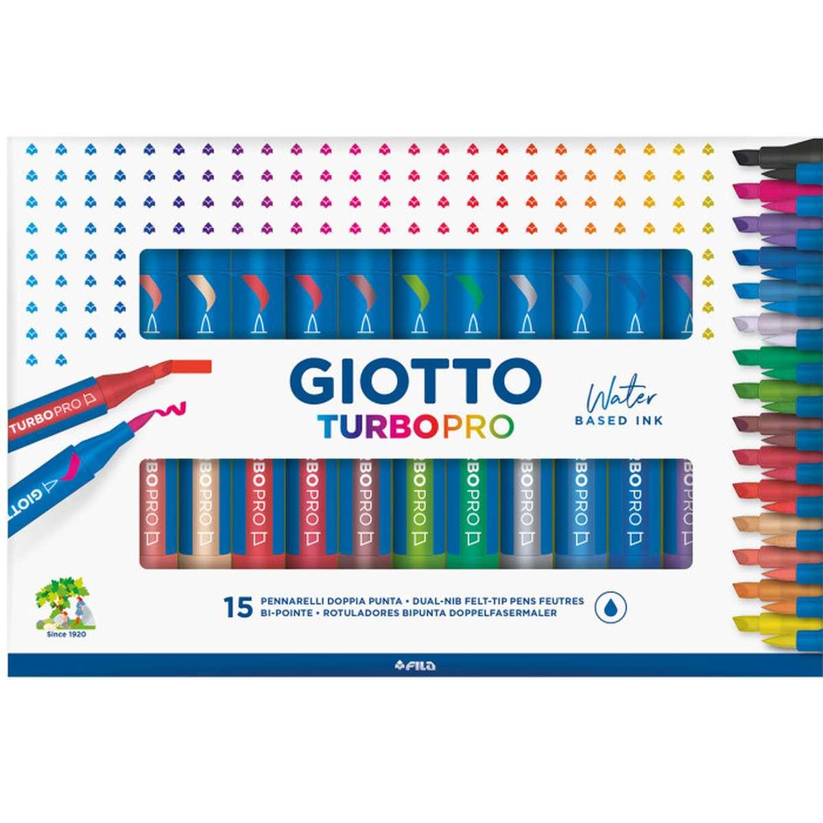 Pennarello doppia punta giotto turbo pro - 15 colori
