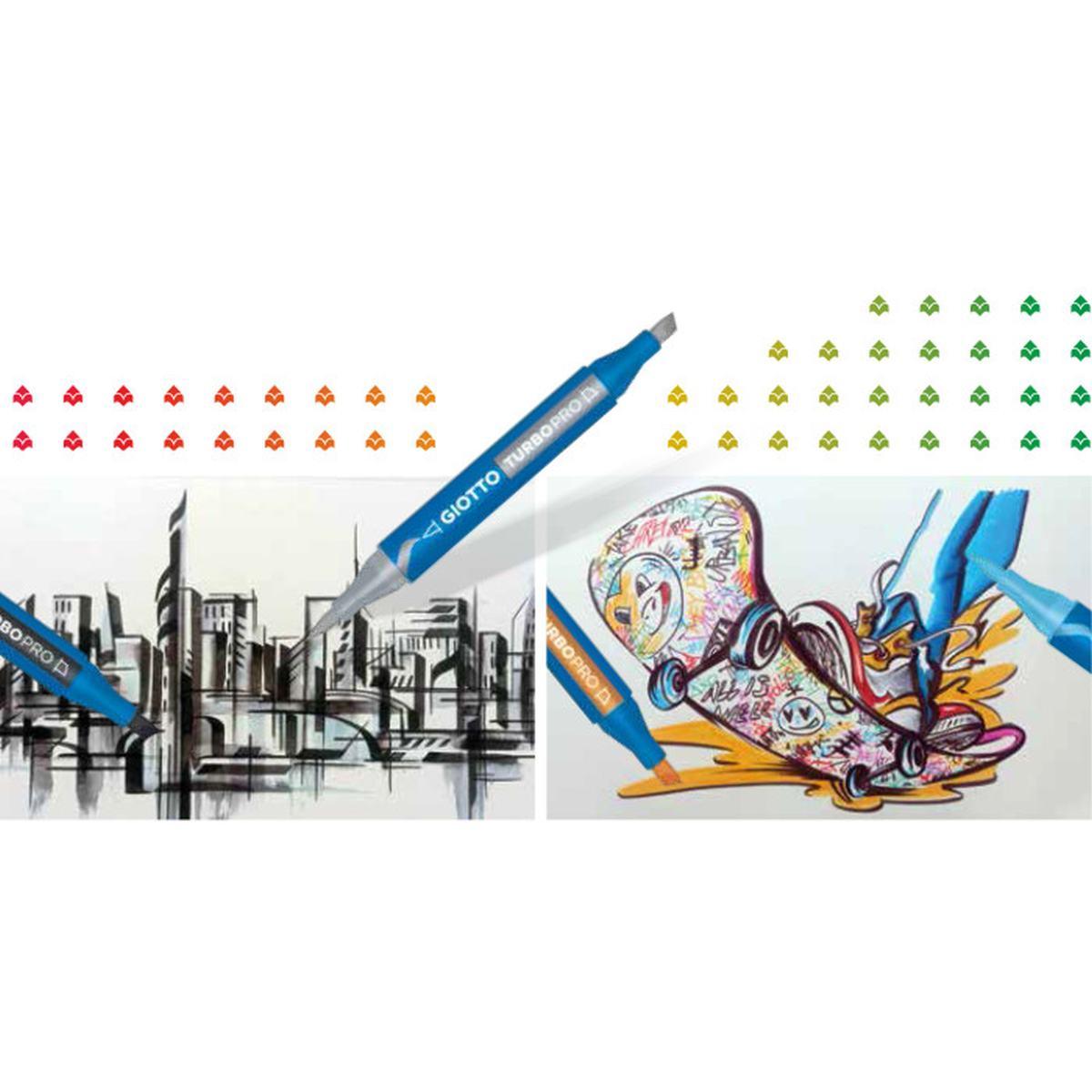 Pennarello doppia punta giotto turbo pro - 30 colori