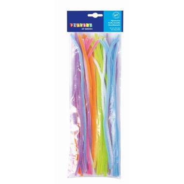 Ciniglia dritta - stelo fine - Ø 6 mm - 50 fili da 30 cm - colori pastello assortiti