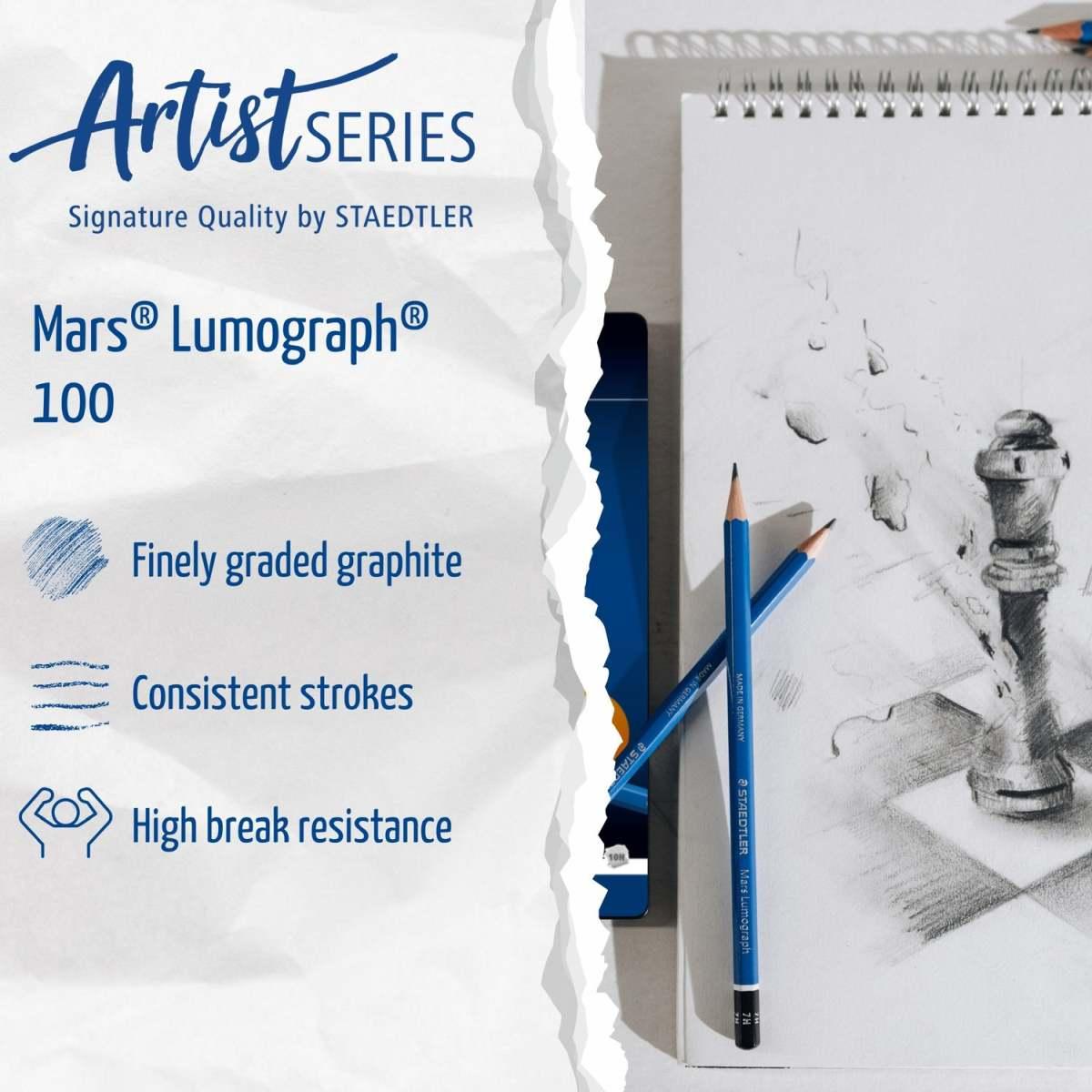 Mars® lumograph® 100 - astuccio matite in grafite (12b - 10h) - 24 pz