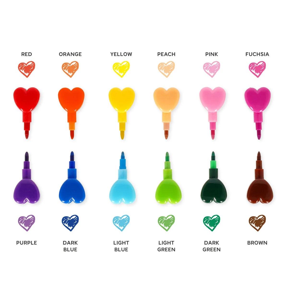 12 pastelli impilabili - dream in colour - heart
