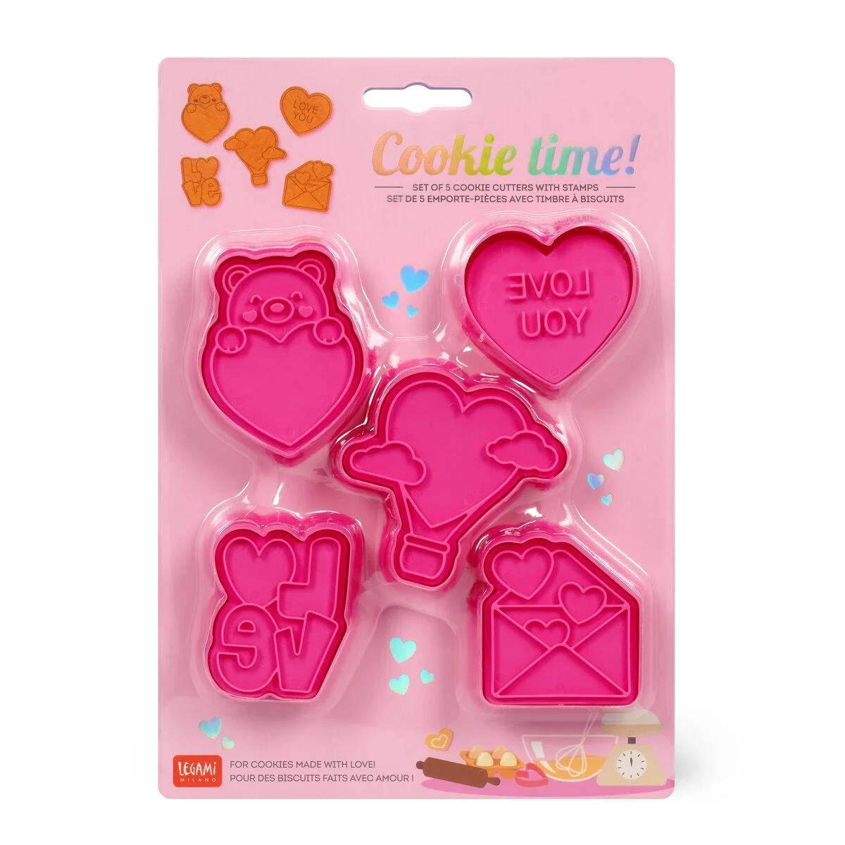 Set di 5 formine per biscotti - cookie time! - love
