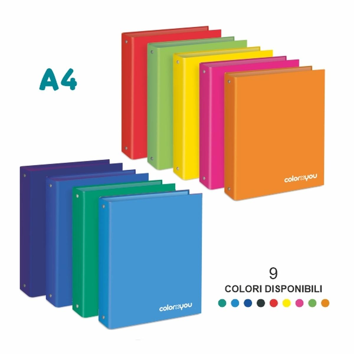 Raccoglitore a4 colorxyou top quality - Ø 30 mm - 4 anelli