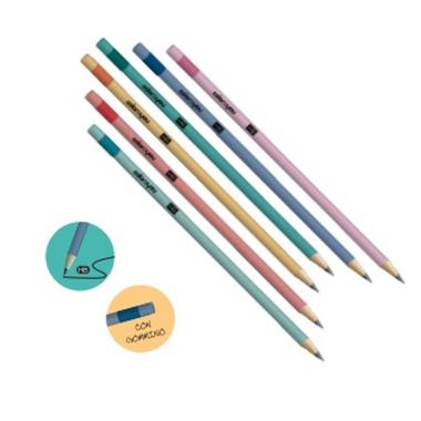 Matita con gomma hb colorxyou - fusto colore pastello