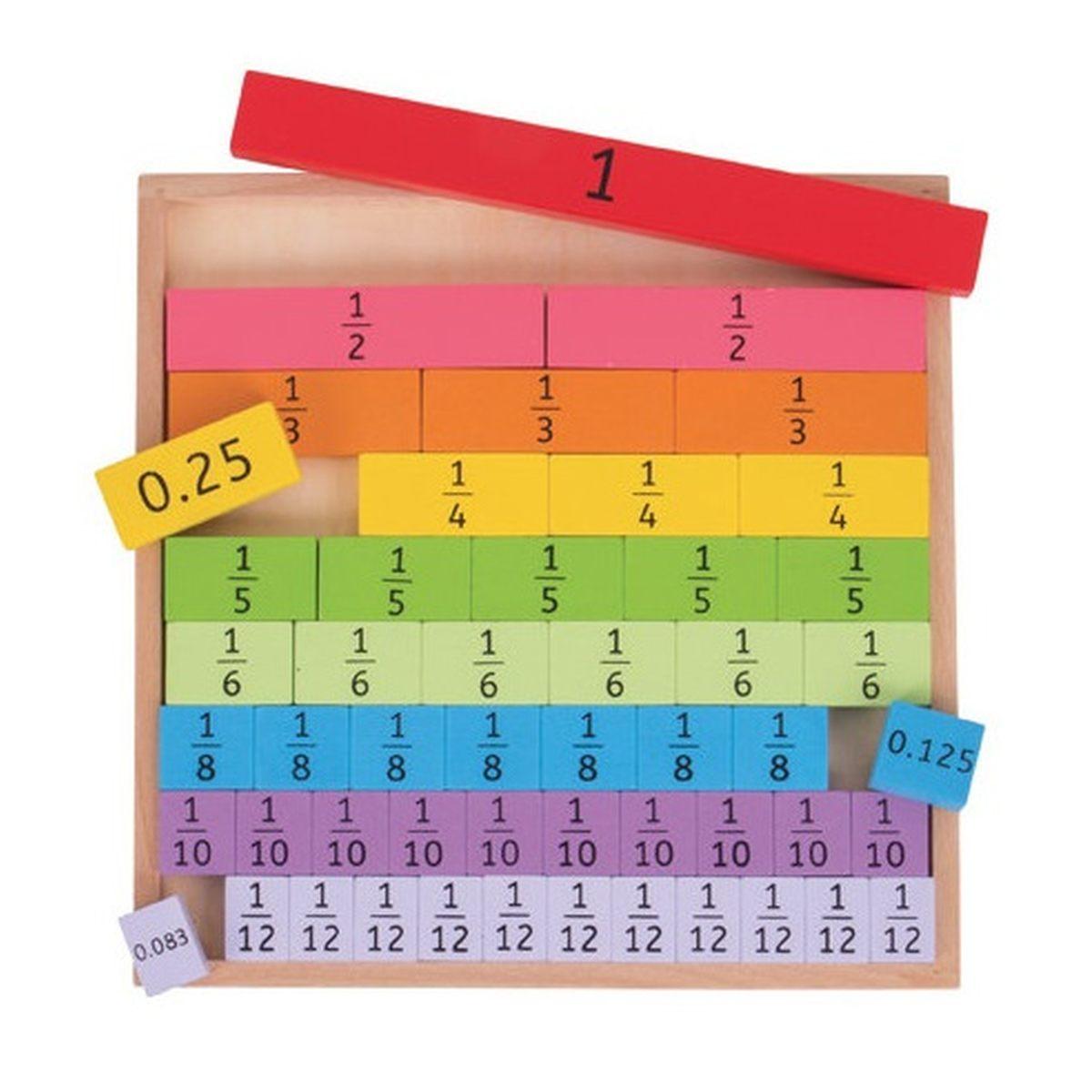 Tavola delle frazioni in legno