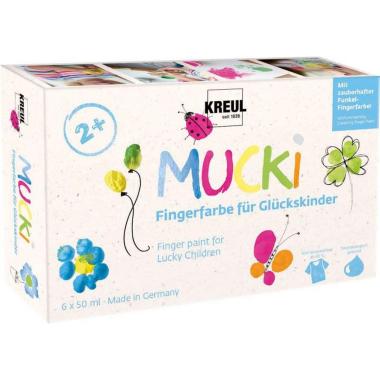 Mucki colori a dita per bambini - set 6 x 50 ml - fortuna