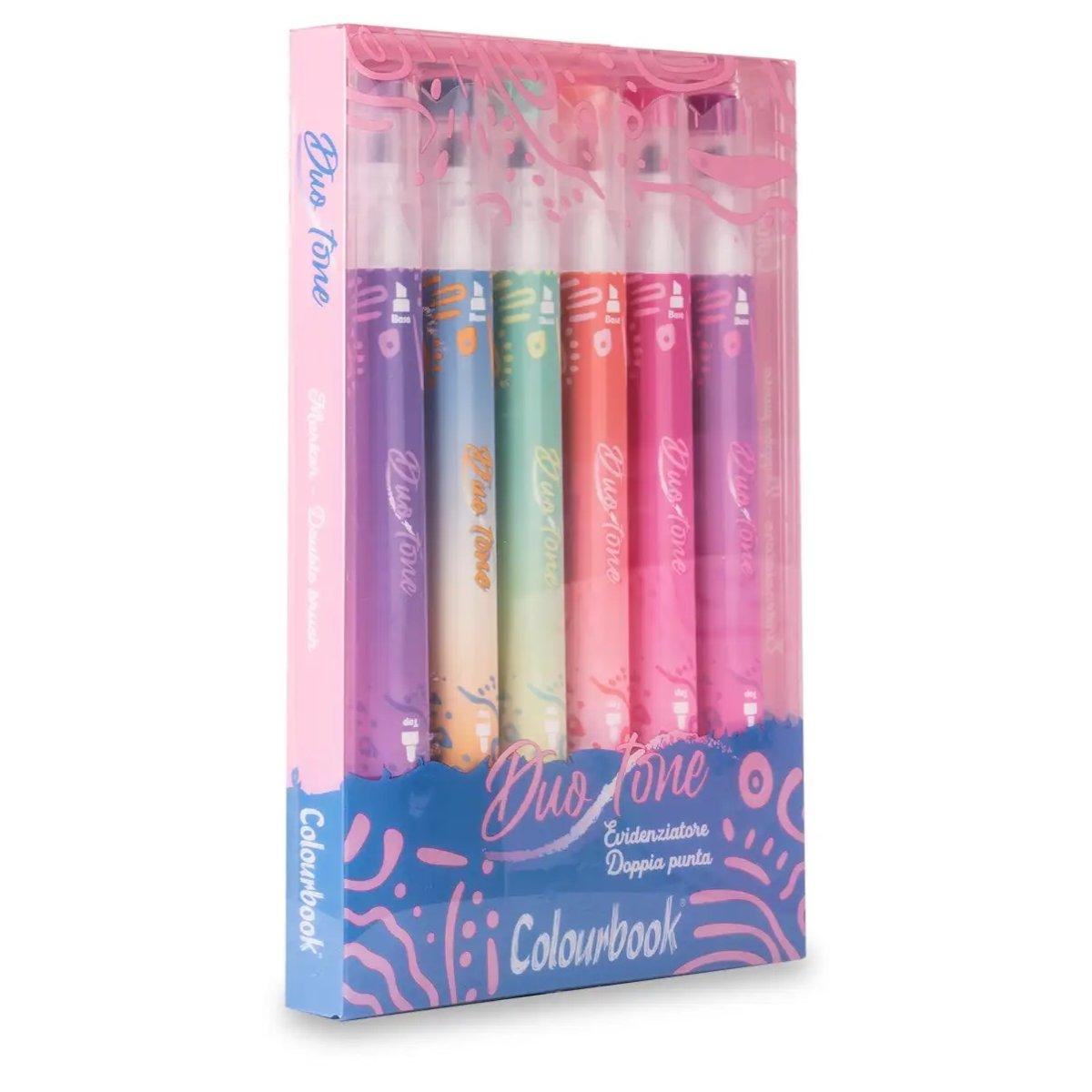 Set 6 evidenziatori doppia punta  duotone