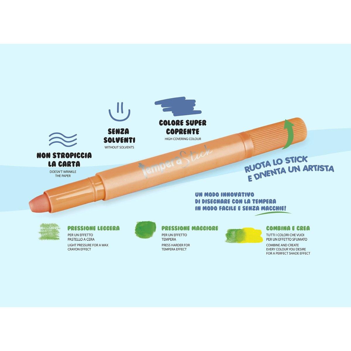 Tempera stick rainbow 24 colori