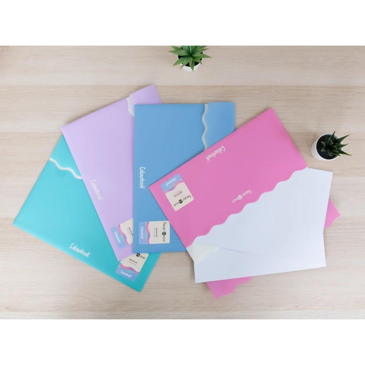 Busta portadocumenti a4 con bottone  folder wave