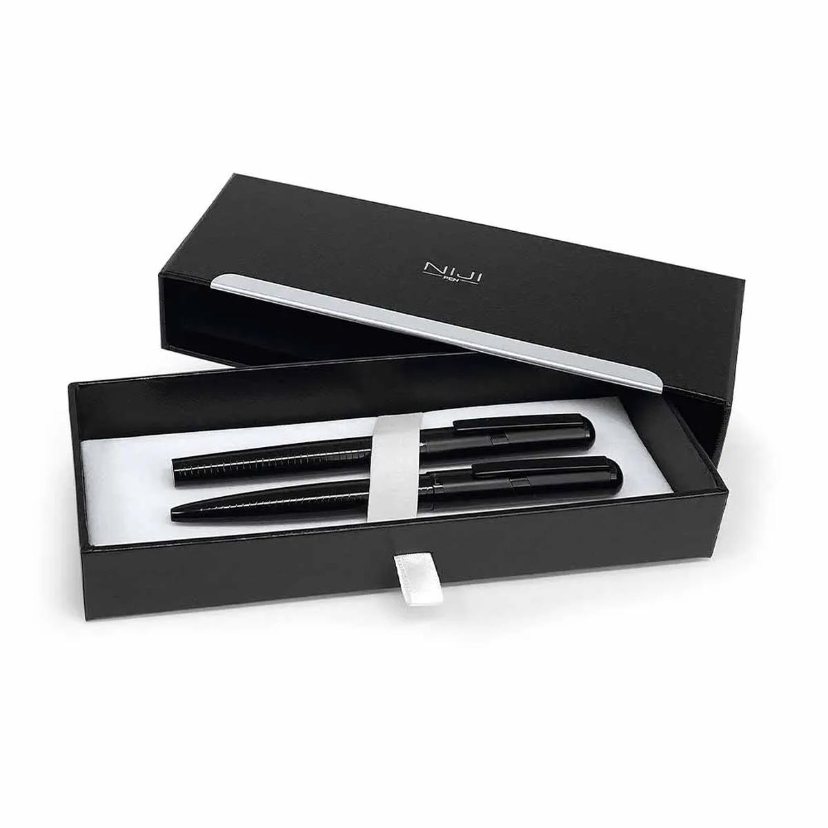 Niji - parure atlanta penna a sfera e stilografica completa di astuccio regalo