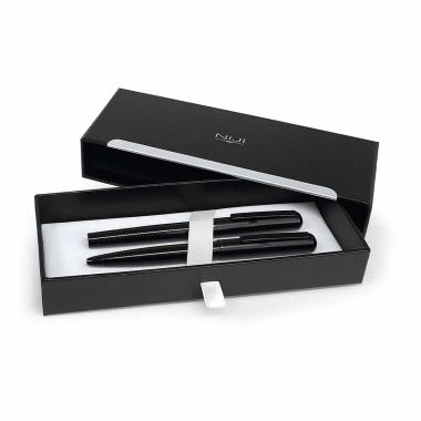 Niji - parure atlanta penna a sfera e stilografica completa di astuccio regalo