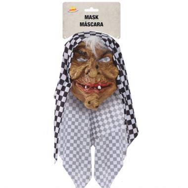 Maschera strega con cappuccio in lattice 2926 52833