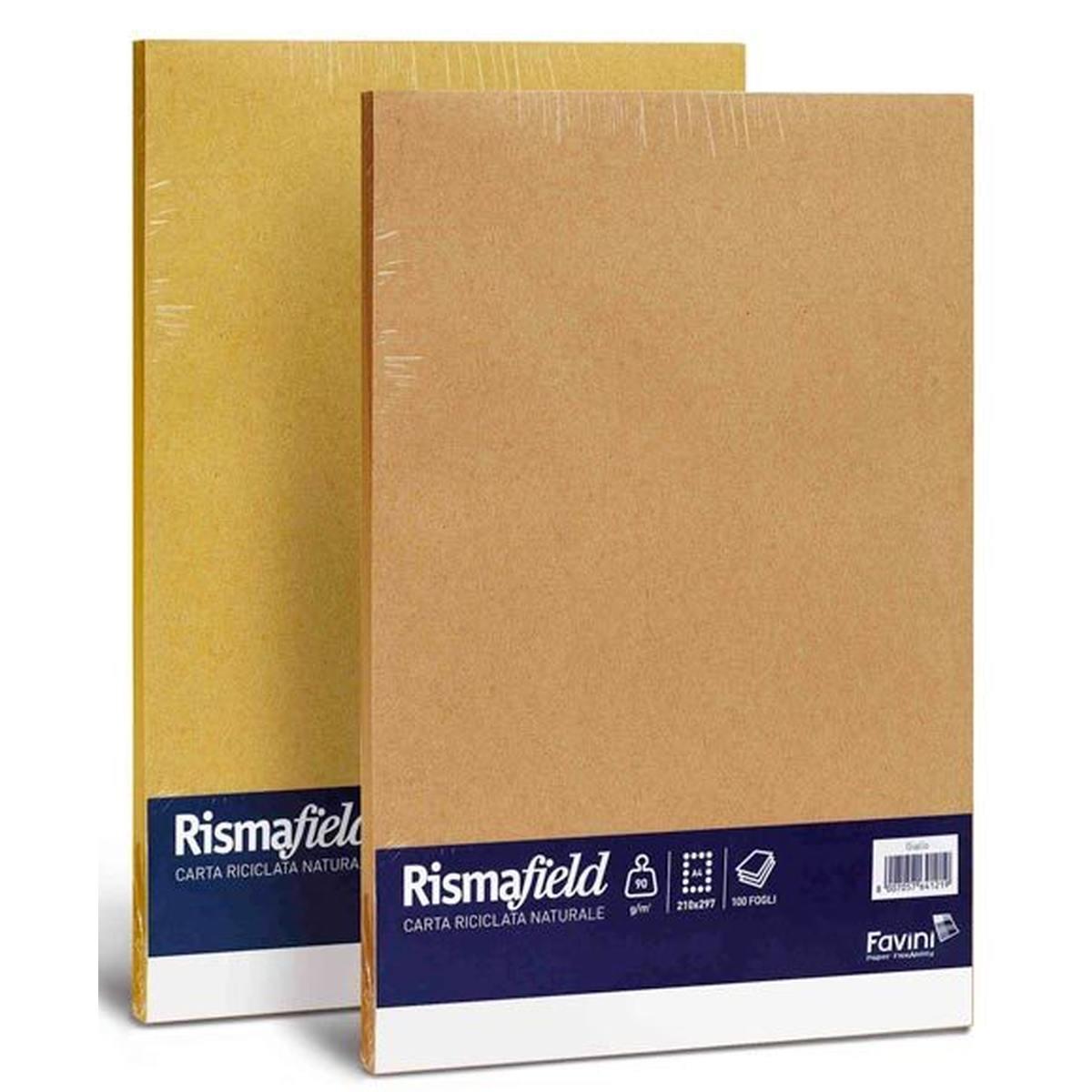 Favini rismafield carta riclicata a3 90gr 100fg giallo