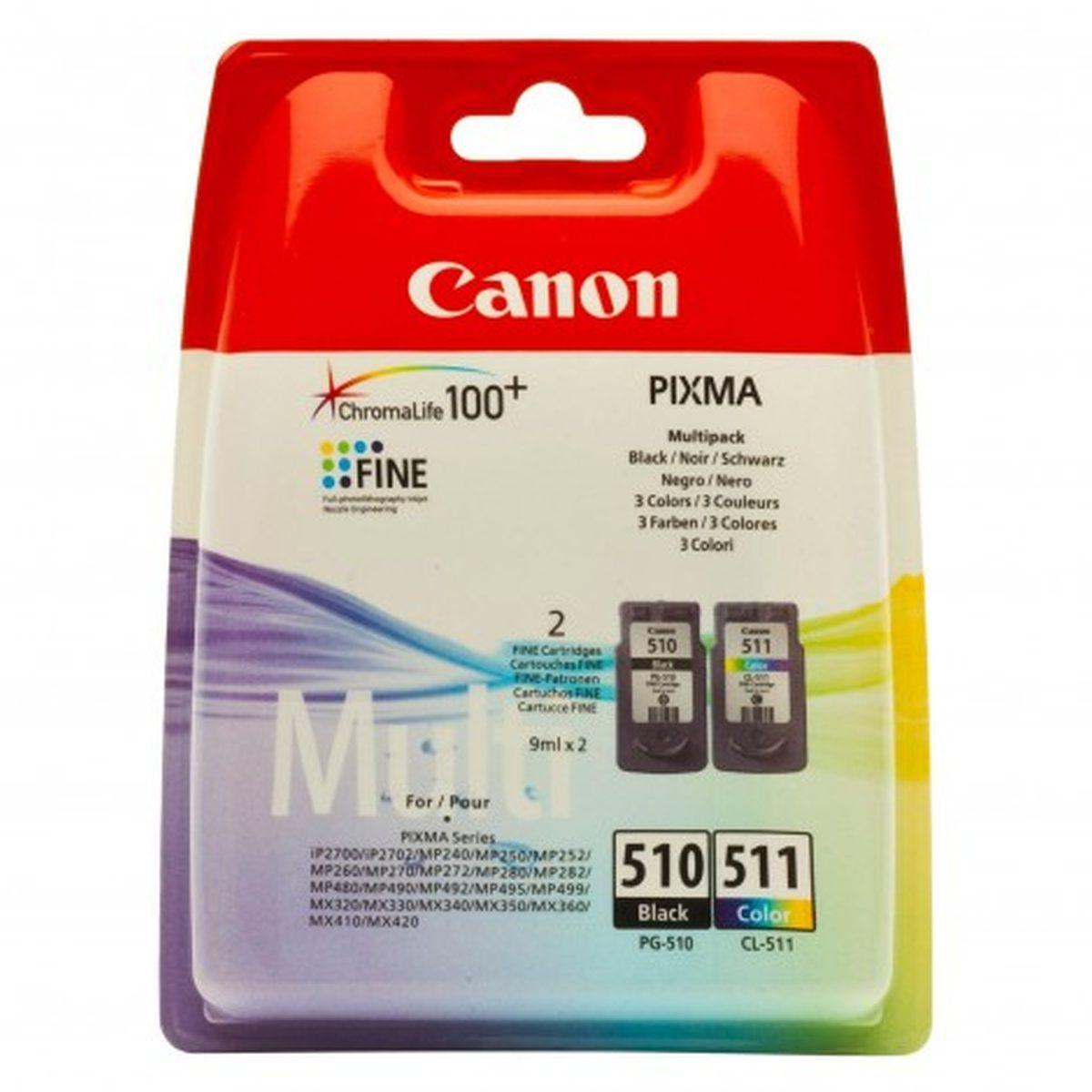 Canon pg-510 ink bk + cl511 ink c/m/y 9ml 220p