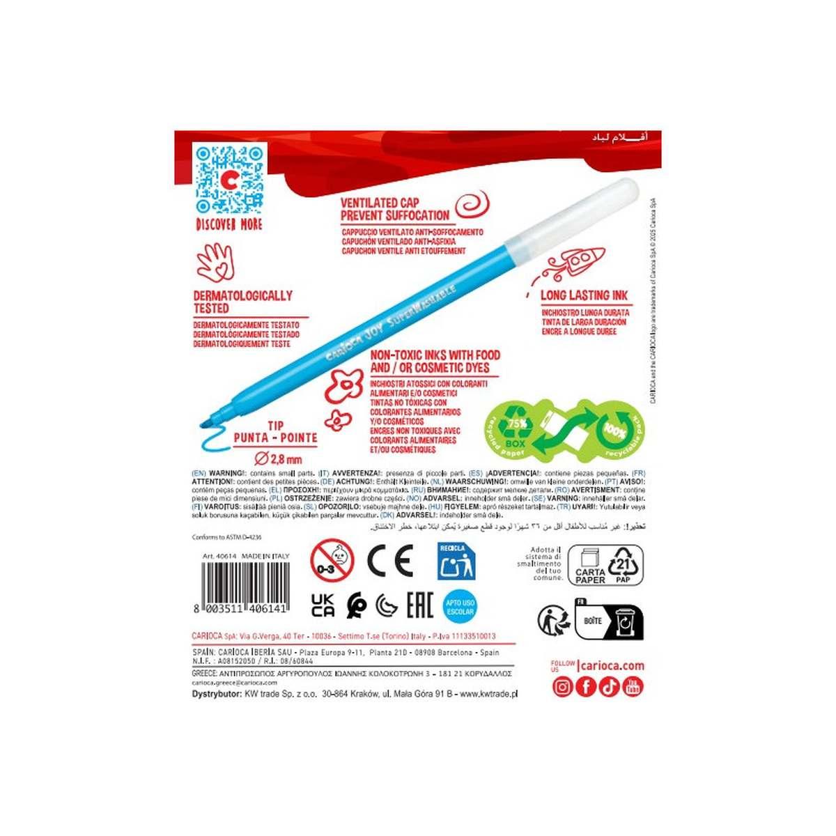 Carioca pennarelli punta fine joy - 12 pz
