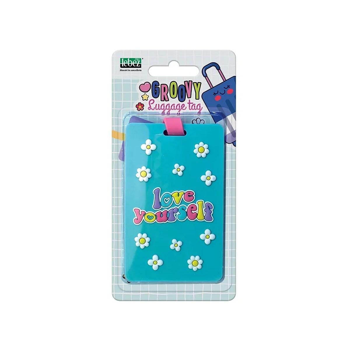 Targhette per valigia groovy in silicone con decorazioni in rilievo