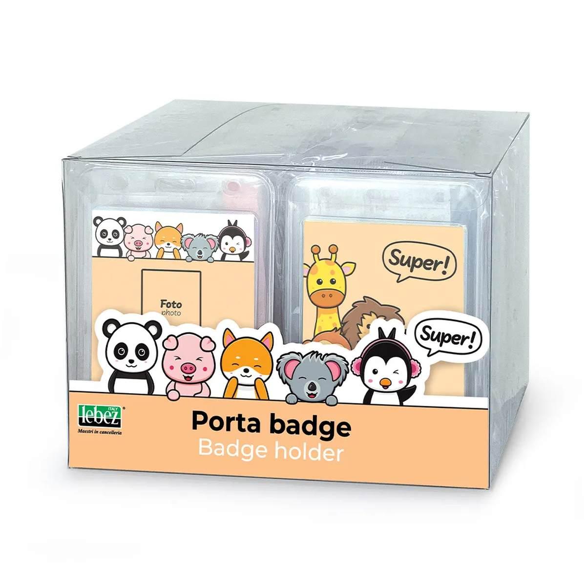 Porta badge, con cordino in raso colorato