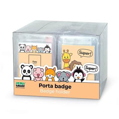 Porta badge, con cordino in raso colorato