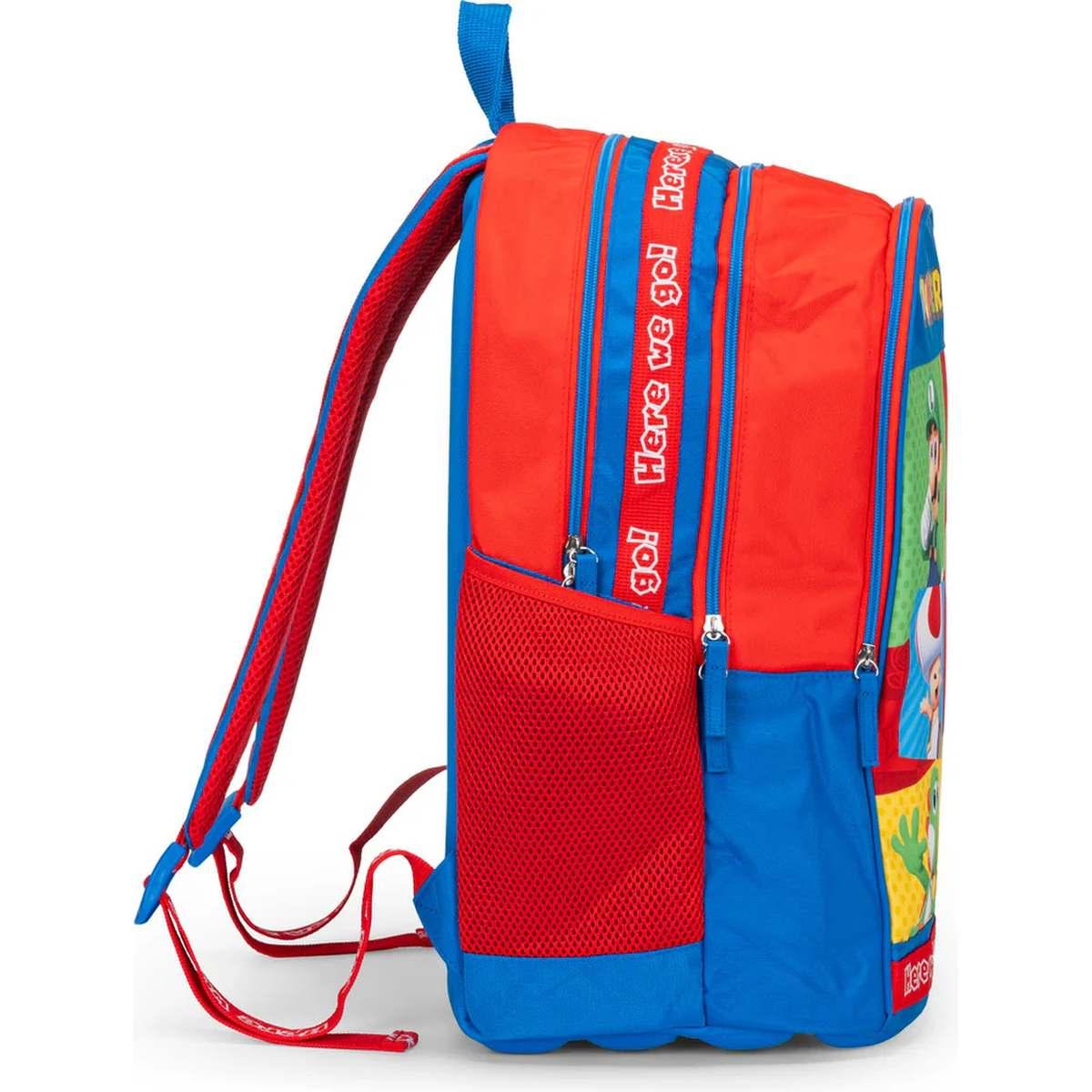 Zaino organizzato super mario rosso/blu