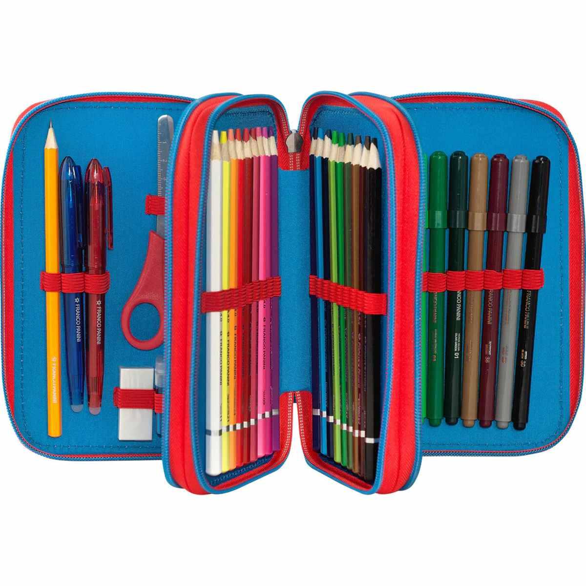 Astuccio 3 zip super mario rosso/blu