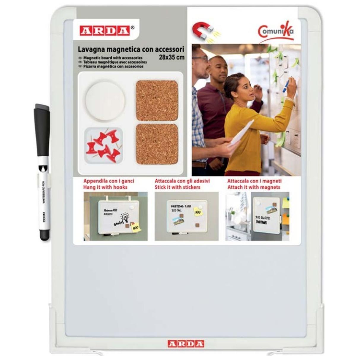 Comunika lavagna magnetica con cornice in plastica - 28 x 35 cm