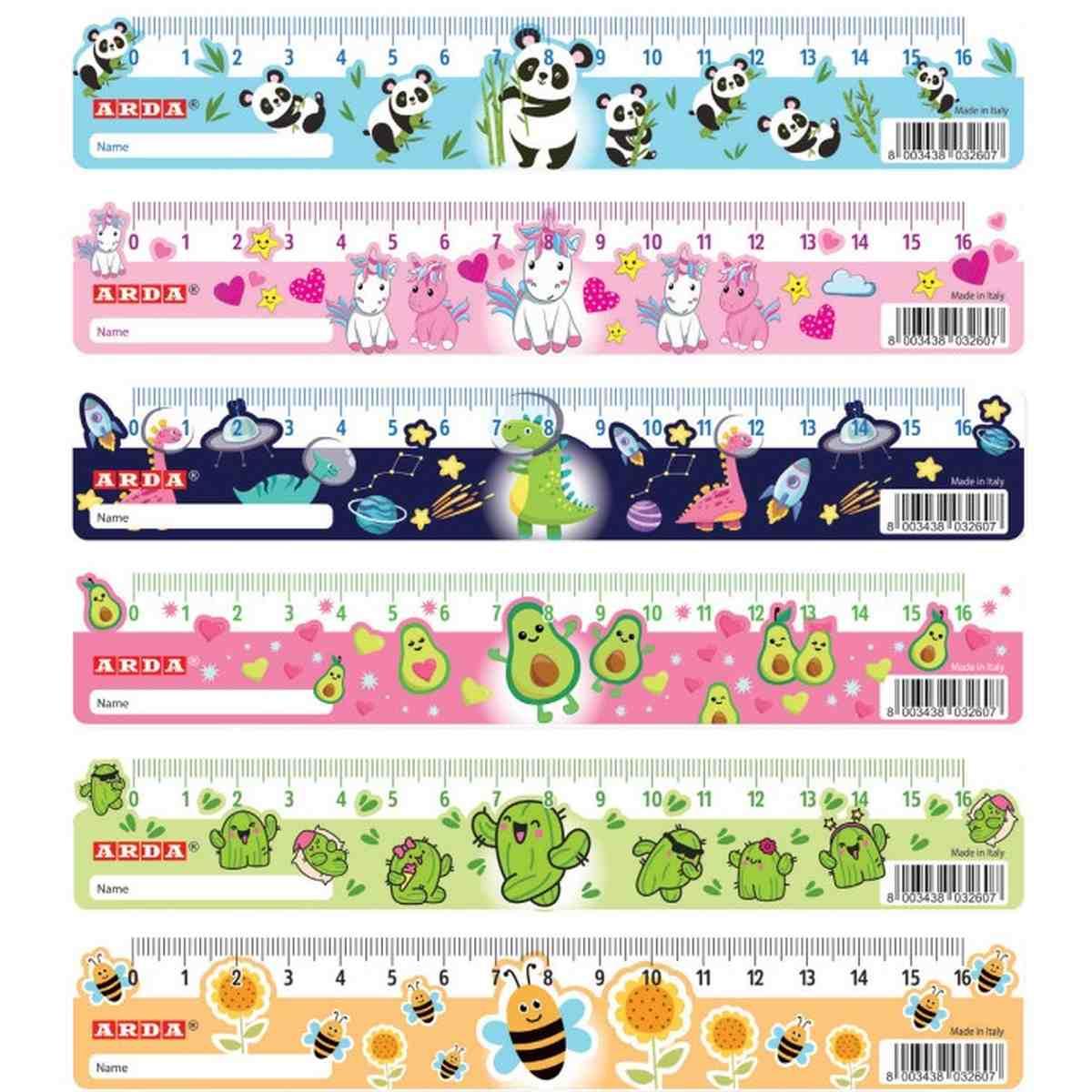 Righello fancy in busta 16 cm