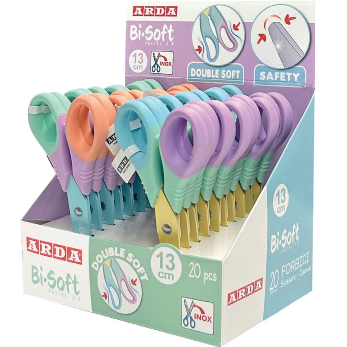 Arda - forbici bi-soft pastel bicolor 2.0 - cm. 13