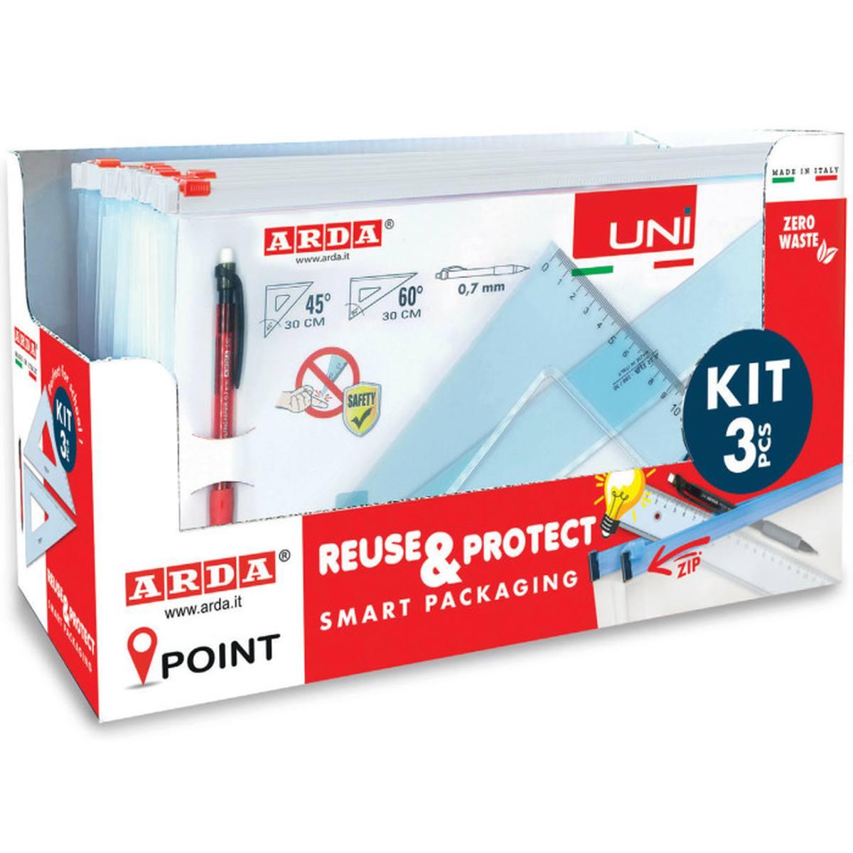 Coppia squadre + portamine 0,7 mm