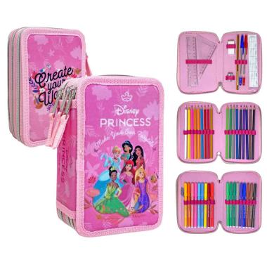 Astuccio 3 zip 18+18 exclusive principesse disney