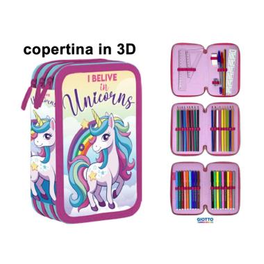 Astuccio 3 zip 18+18 exclusive unicorn