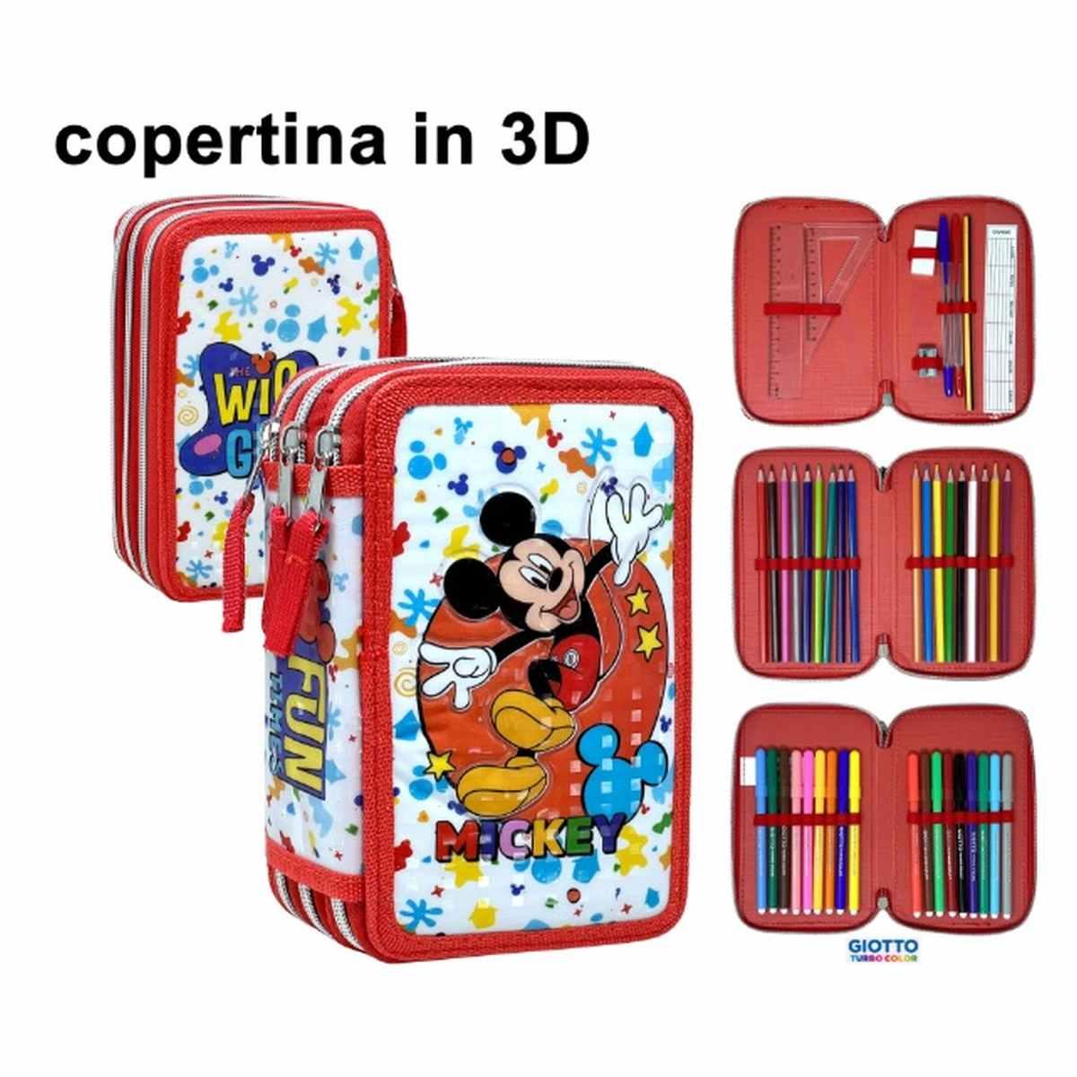 Astuccio 3 zip 18+18 exclusive mickey