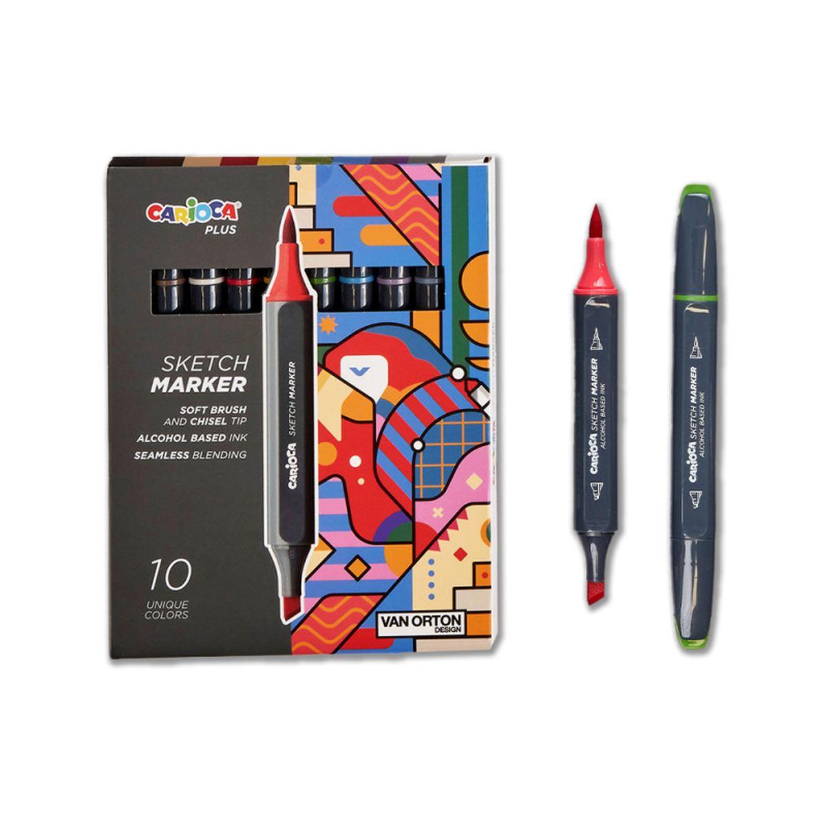 Carioca plus sketch marker colori assortiti - 10 pz