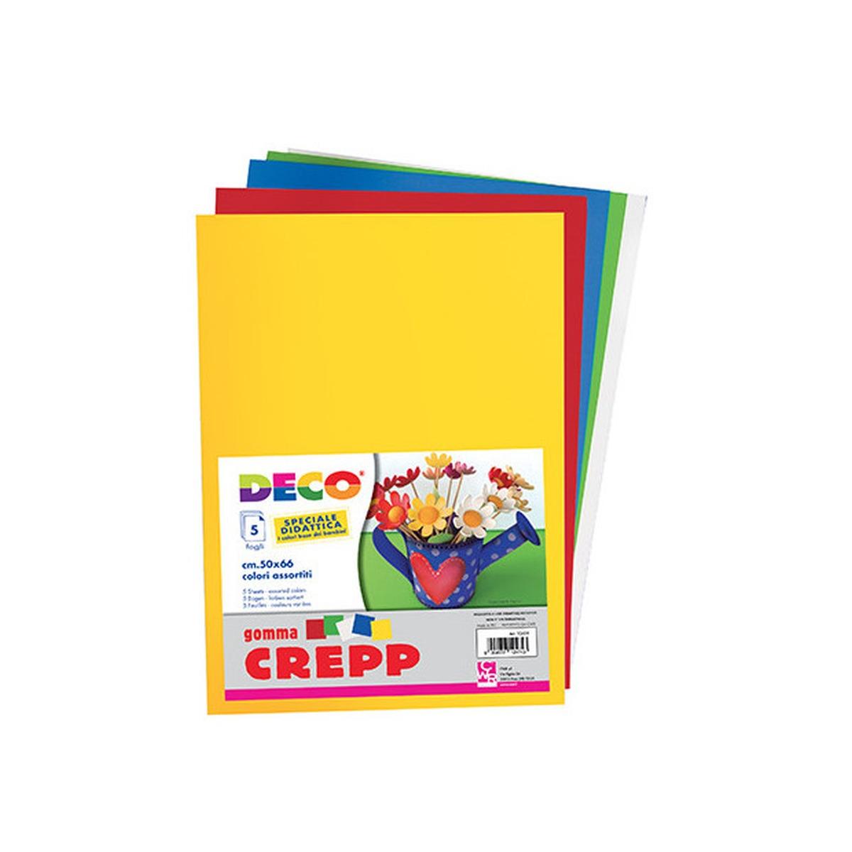 Deco - gomma crepp in fogli 50 x 66 cm - 5 pz