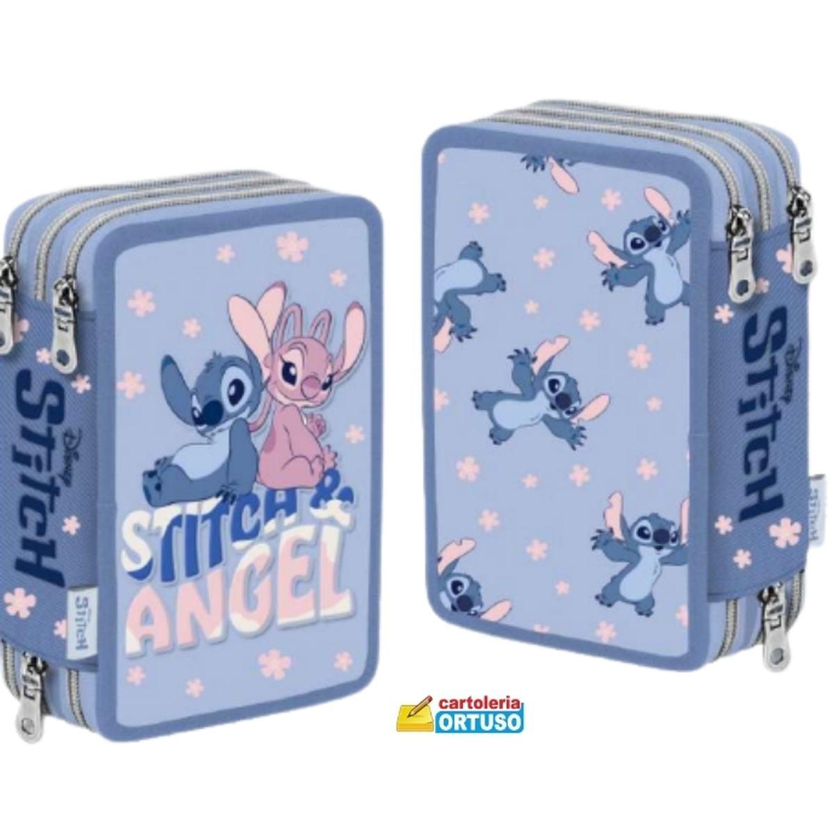 Astuccio organizzato 3 zip stitch azzurro