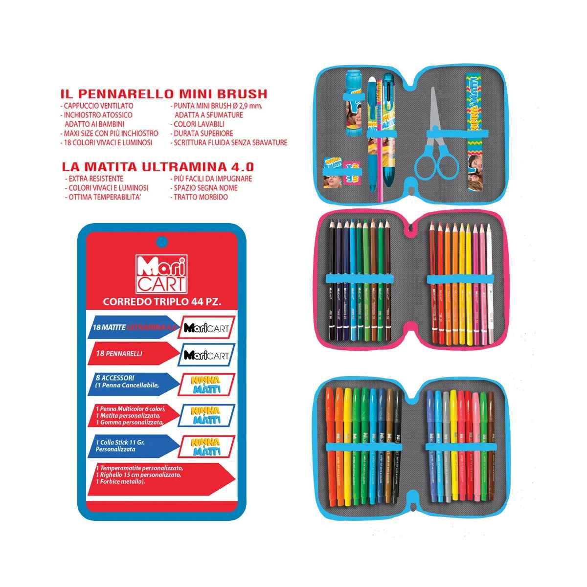 Astuccio 3 zipper - 44 pezzi - ninna e matti