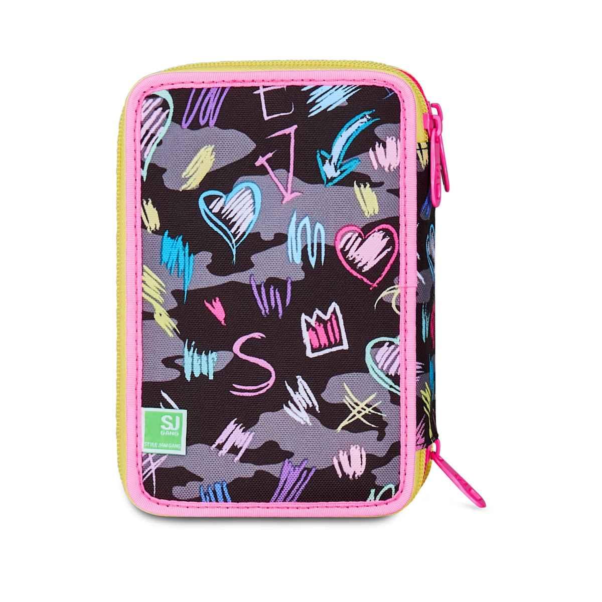 Astuccio 3 zip con corredo game led girl