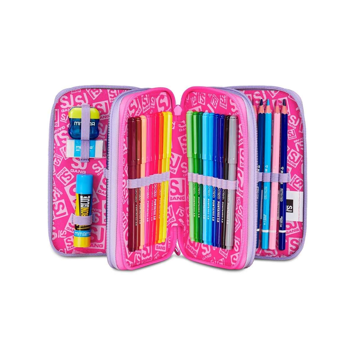 Astuccio 3 zip con corredo fantasys girl