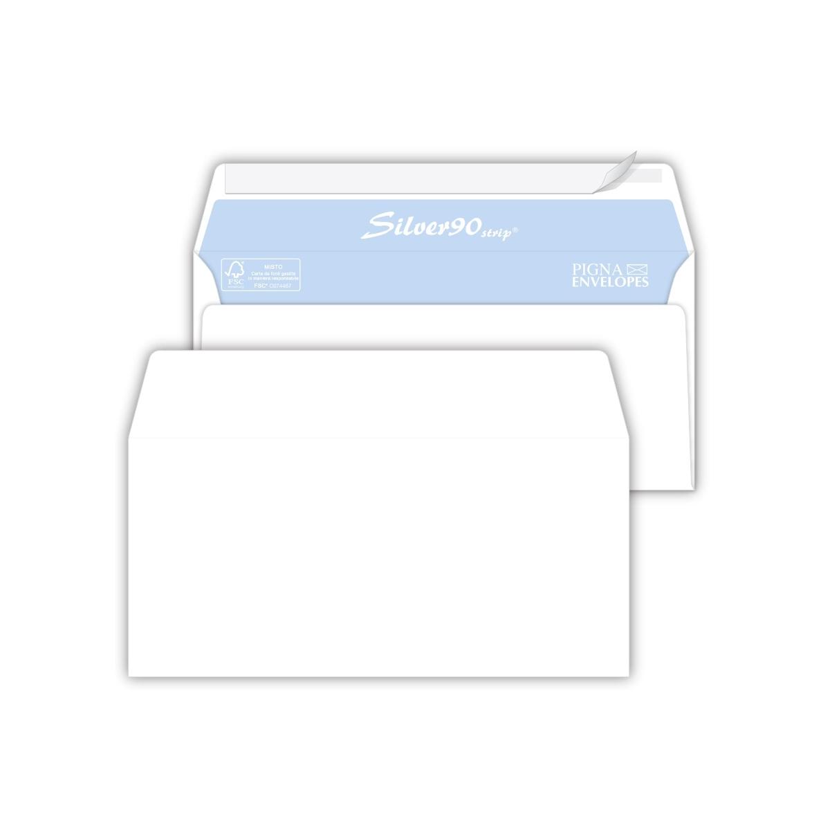 Buste commerciali silver90 strip senza finestra - 110 x 230 mm - 90 gr - pack 25 pz