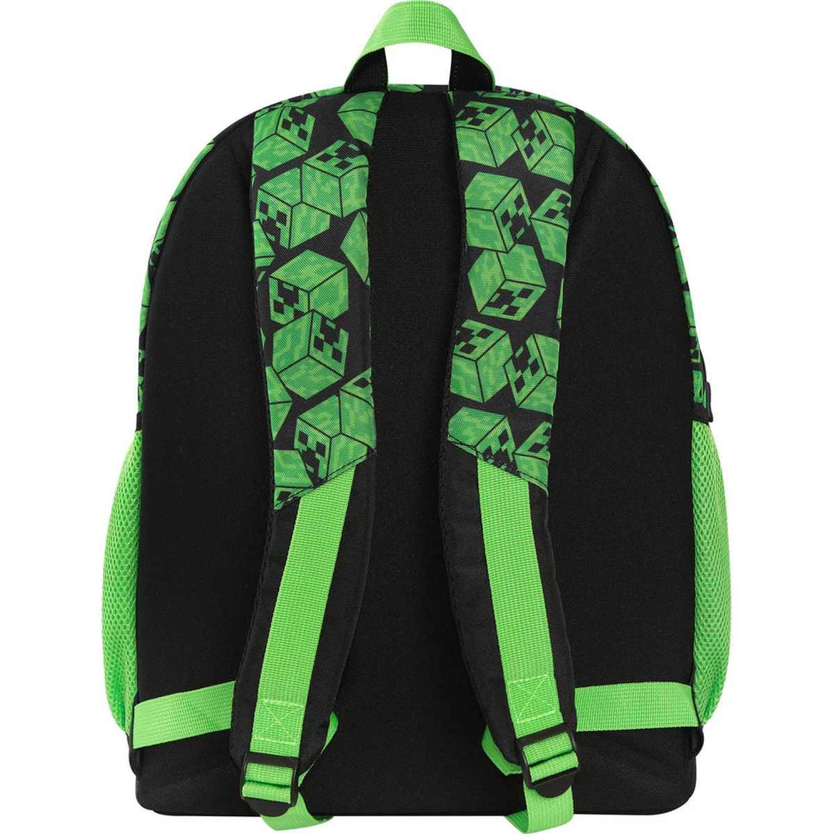 Zaino organizzato minecraft pixel verde/nero