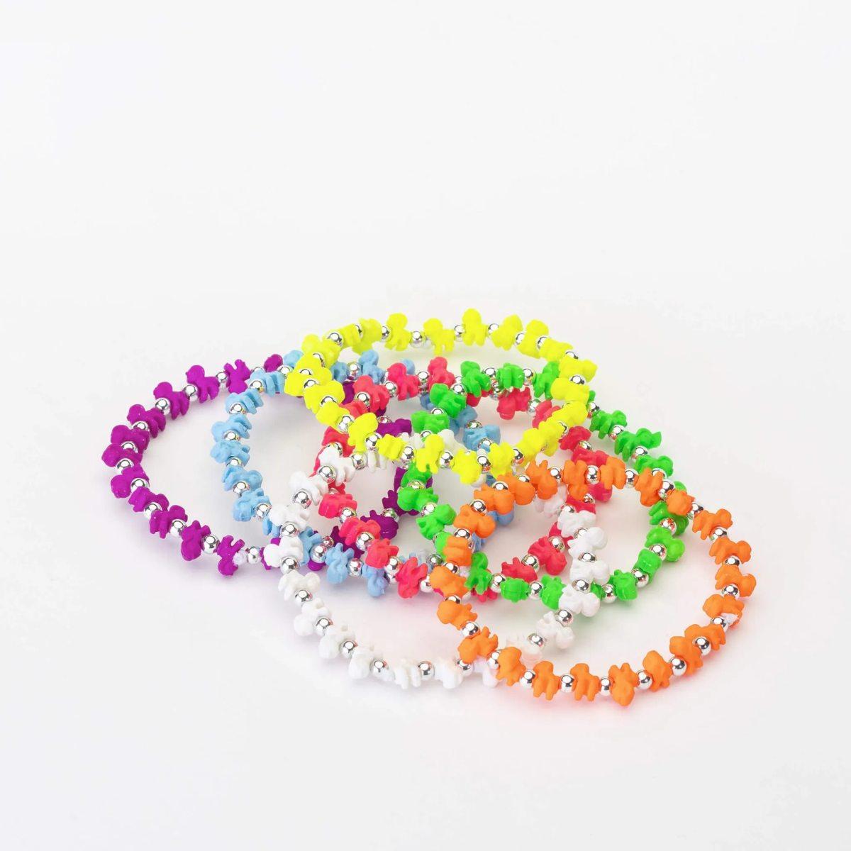 Bracciale in plastica trrtlz unicornz fluo - colori assortiti