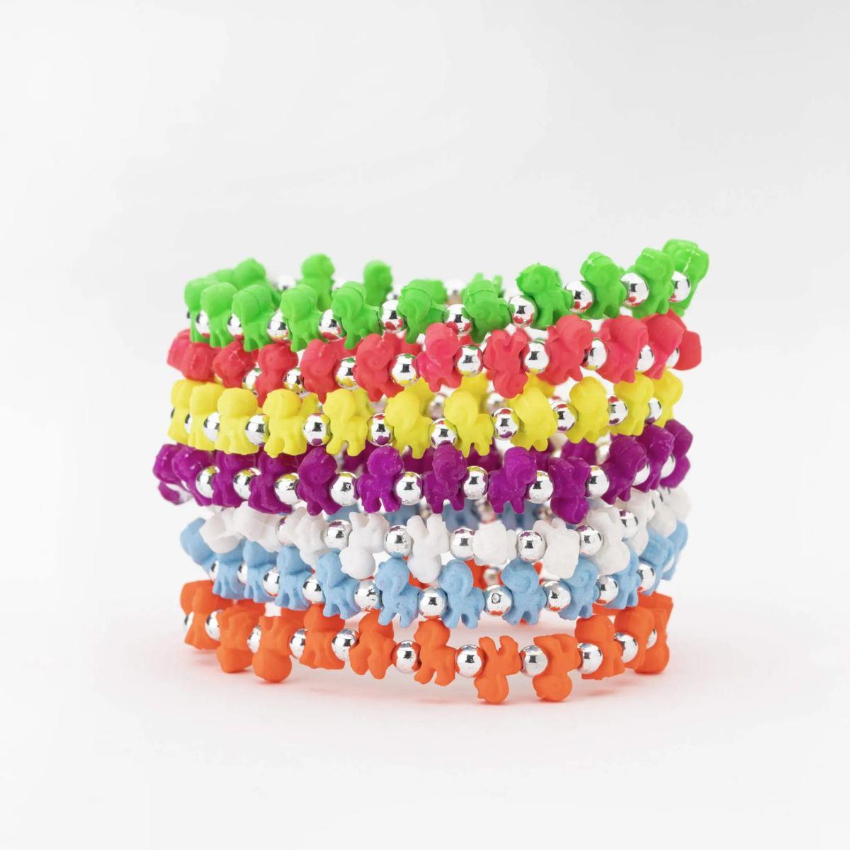 Bracciale in plastica trrtlz unicornz fluo - colori assortiti