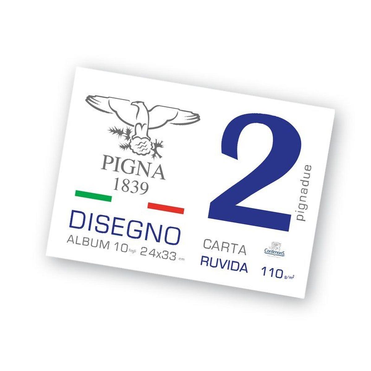 Pigna - album disegno pigna 2 - carta ruvida - 10 fg - 110 gr - 24 x 33 cm