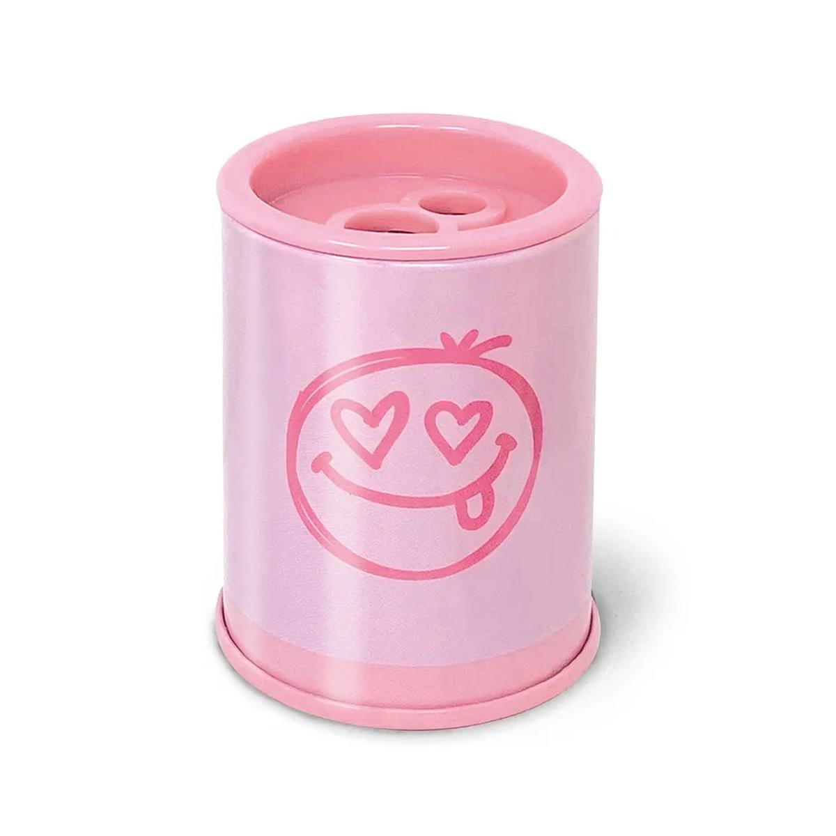 Temperamatite in metallo a fantasia linea pastel con contenitore in metallo