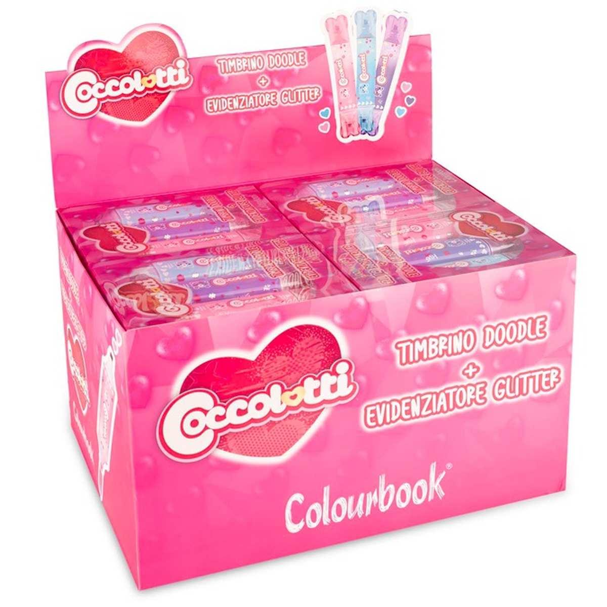 Evidenziatore glitterato con timbrino coccolotti by colourbook 3pz